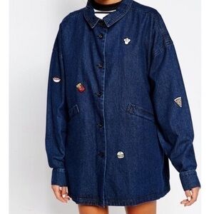 Lazy Oaf Oversized Junk-Food Denim Trucker Jacket OS